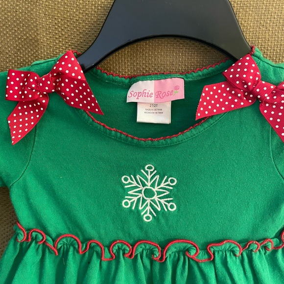 Sophie Rose 2T Christmas Dress with Appliqués - Picture 5 of 5